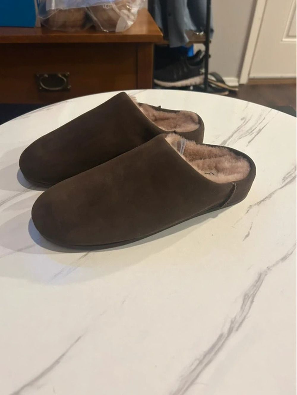 UGG Elea Slip-On Dusted Cocoa Brown Suede Slippers Women’s 7